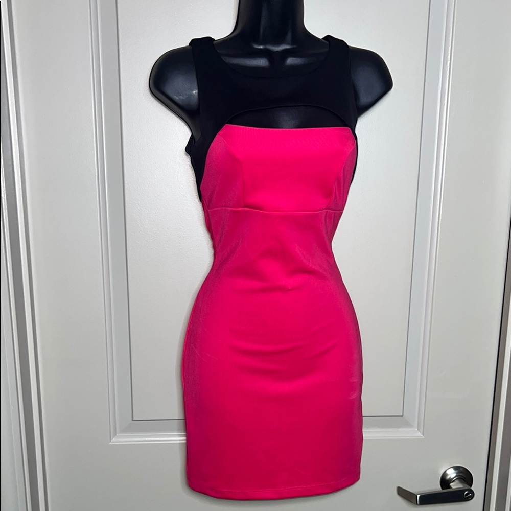 Papaya Pink Sleeveless Bodycon Mini Dress